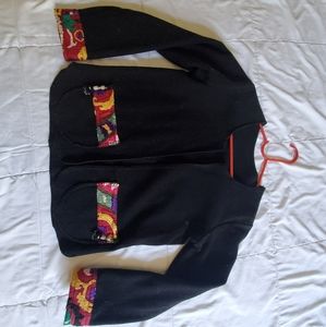 VINTAGE Fleece Jacket With Ethnic details